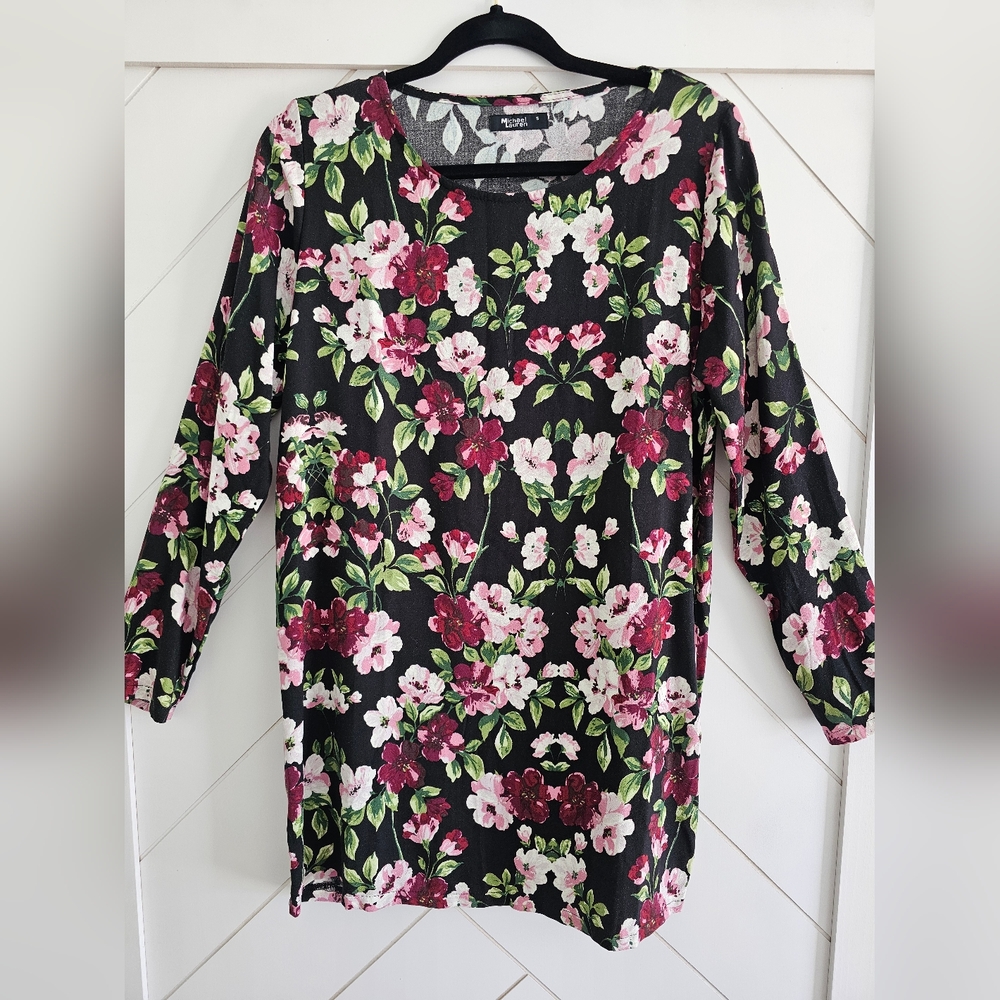 035. Michael Lauren Floral Long Top/Mini Dress